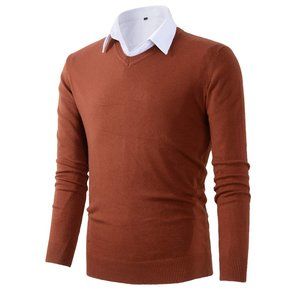 Mens V-Neck Pullover Sweater